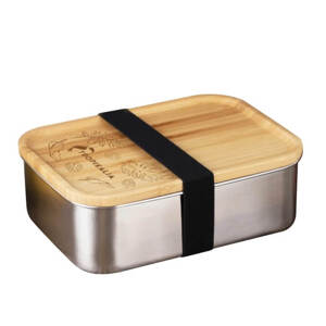 Tropikalia Nerezový lunch box s dřevěným víkem