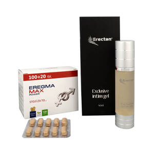 Natural Medicaments Eregma Max Power 100 tbl. + 20 tbl. ZDARMA + Erectan Exclusive intim gel 50 ml