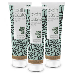 3 ks zubní pasty Tea Tree Oil Coconut & Zinc - Pro každodenní péči o parodontální onemocnění a zánět dásní