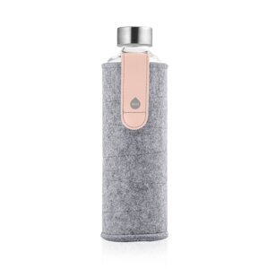 EQUA Mismatch Pink Breeze 750 ml designová luxusní ekologická skleněná lahev na pití s plstěným obalem