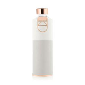 EQUA Mismatch Sage 750 ml designová luxusní ekologická skleněná lahev na pití s obalem z umělé kůže